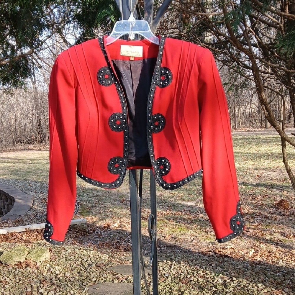 Double D Ranch Bolero Jacket 100% Wool Vintage Sz M